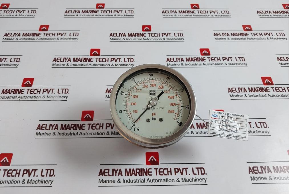 Nuova Fima En837-1 Pressure Gauge 0-5500 Psi / 0-400 Bar Aisi 316l