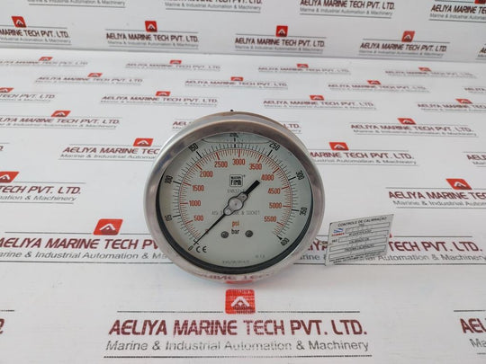 Nuova Fima En837-1 Pressure Gauge 0-5500 Psi/0-400 Bar, Aisi 316L
