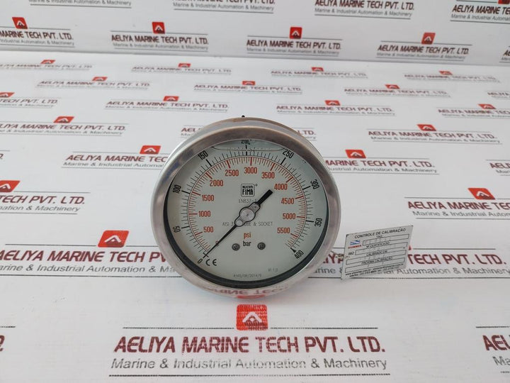 Nuova Fima En837-1 Pressure Gauge 0-5500 Psi/0-400 Bar, Aisi 316L