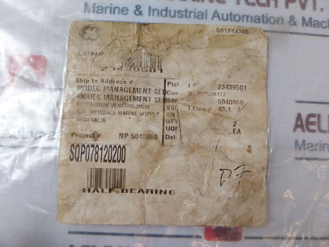 Nuovo Pignone Sqp078120200 Half Bearing Set