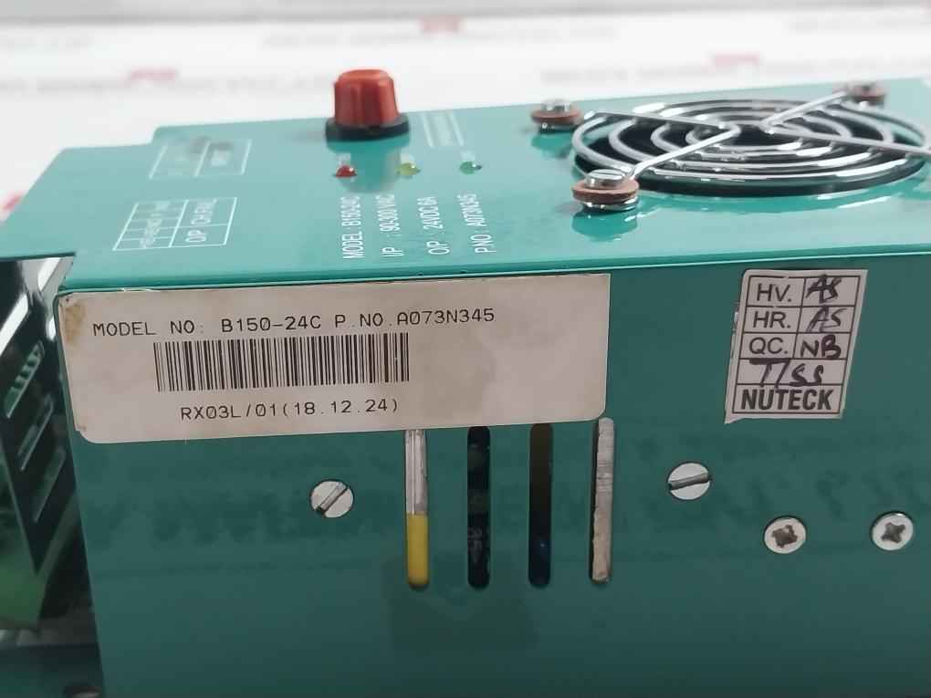 Nuteck B150-24C Battery Charger A073N345 90-300 Vac 24Vdc 6A