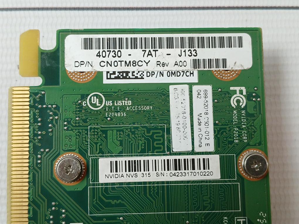 Nvidia Nvs 315 Graphic Card M3 94V-0 D33088 Rev.A00 E204896 0Md7Ch