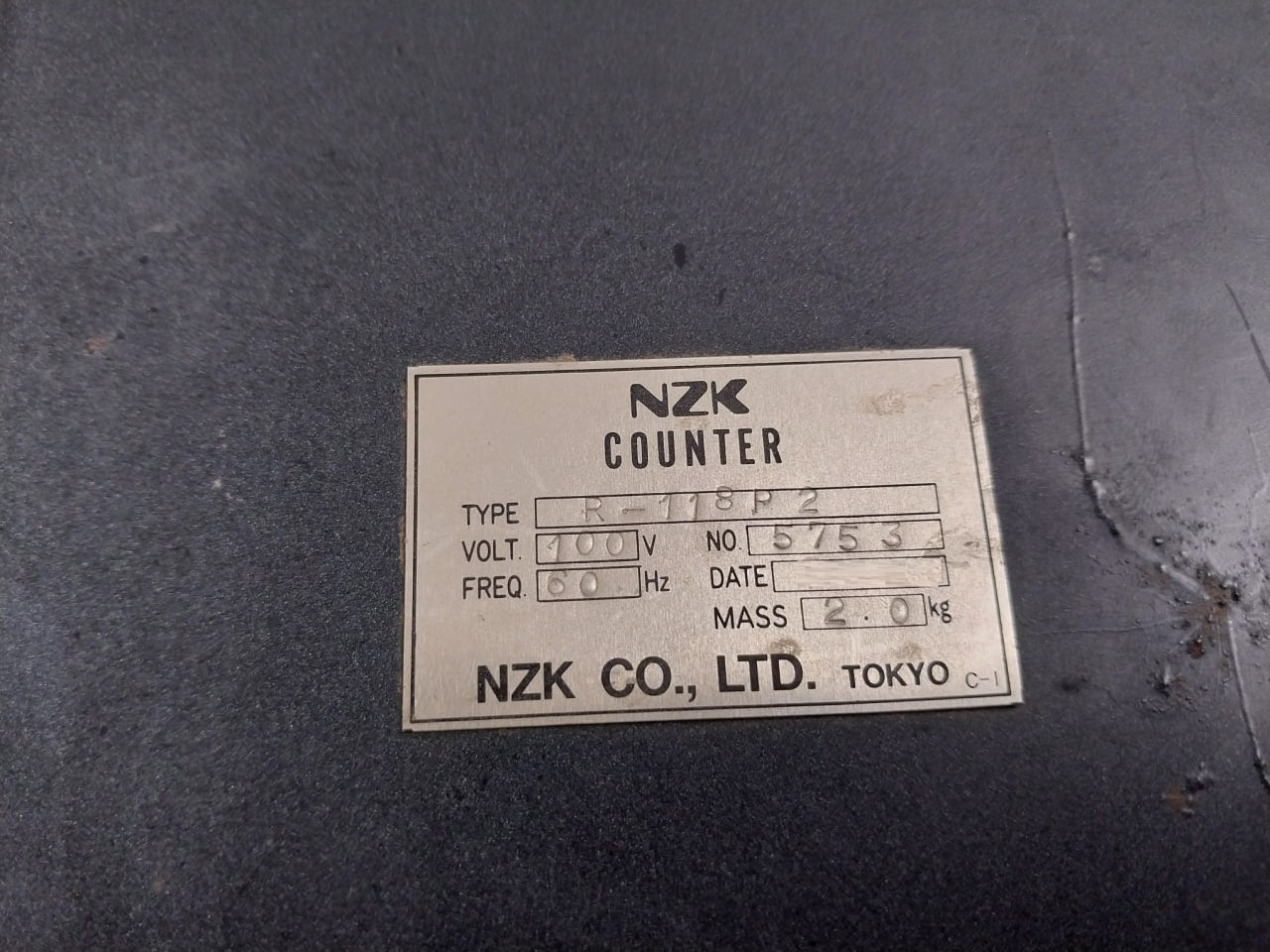 Nzk R-118P2 Total Revolution Counter 60Hz