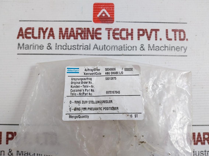 O-ring Pneumatic Positioner Seal Kit Atlas Copco 6970167843