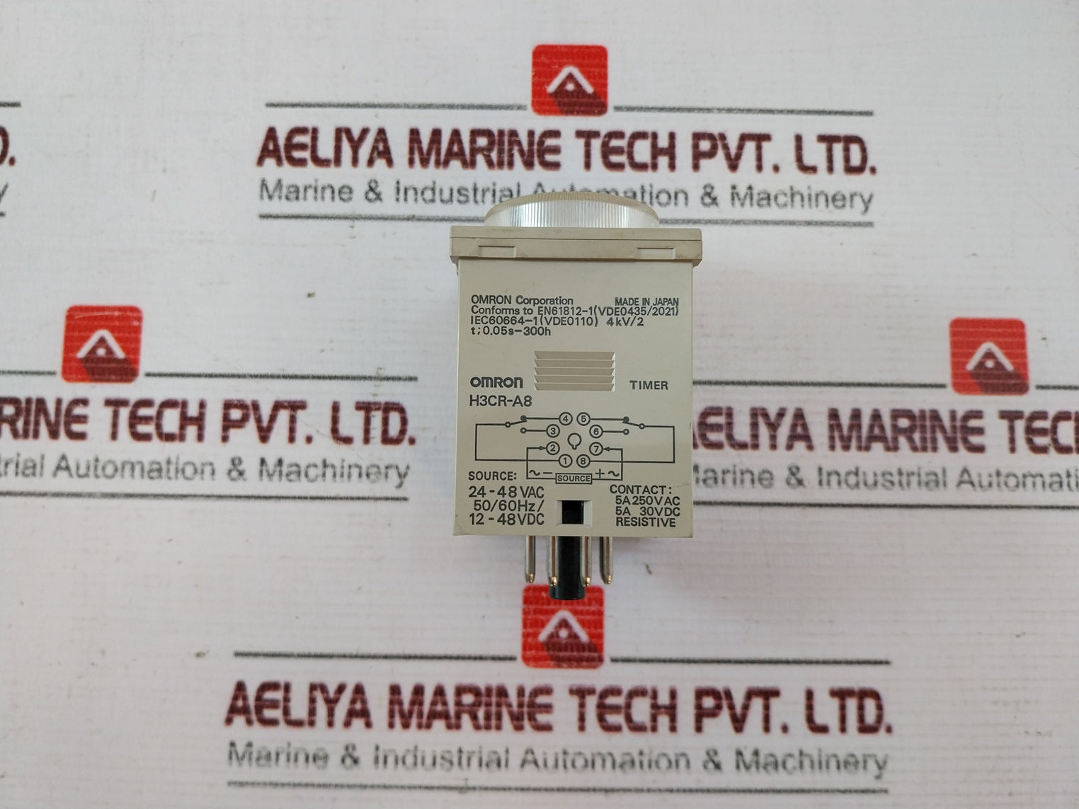 OMRON H3CR-A8 Timer Relay 0 – 3 hrs 24-48VAC 50/60HZ 12-48VDC