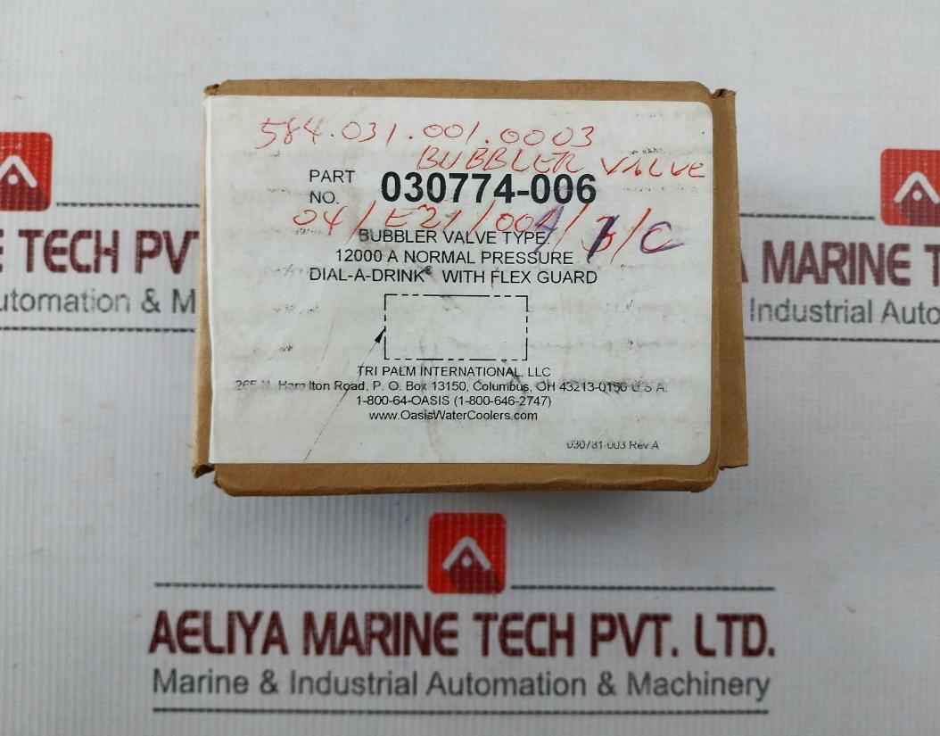 Oasis 030774-006 Bubbler Valve Rev A 026151-3