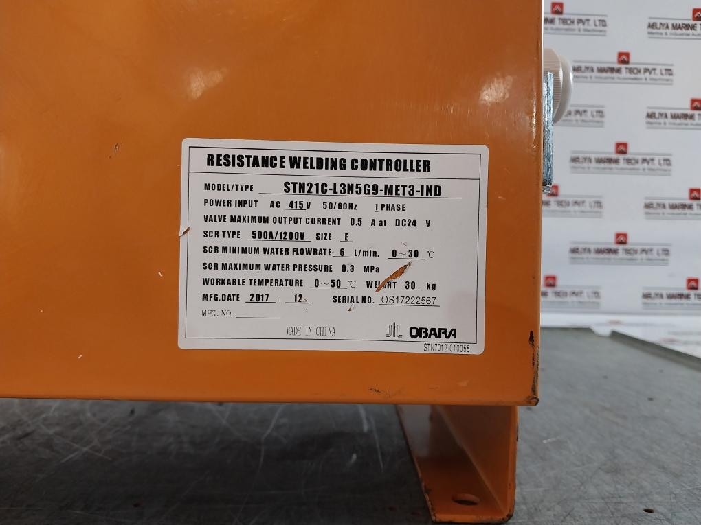 Obara Stn21C-l3N5G9-met3-ind Welding Controller Ac415V 50/60Hz 1 Phase 0.5A