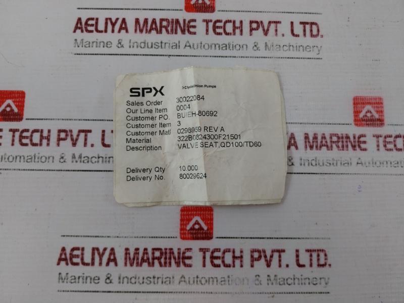 Oceaneering 0298959 Valve Seat 322b0824300f21501 Rev A