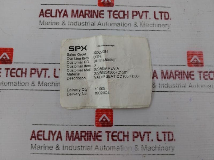 Oceaneering 0298959 Valve Seat 322b0824300f21501 Rev A