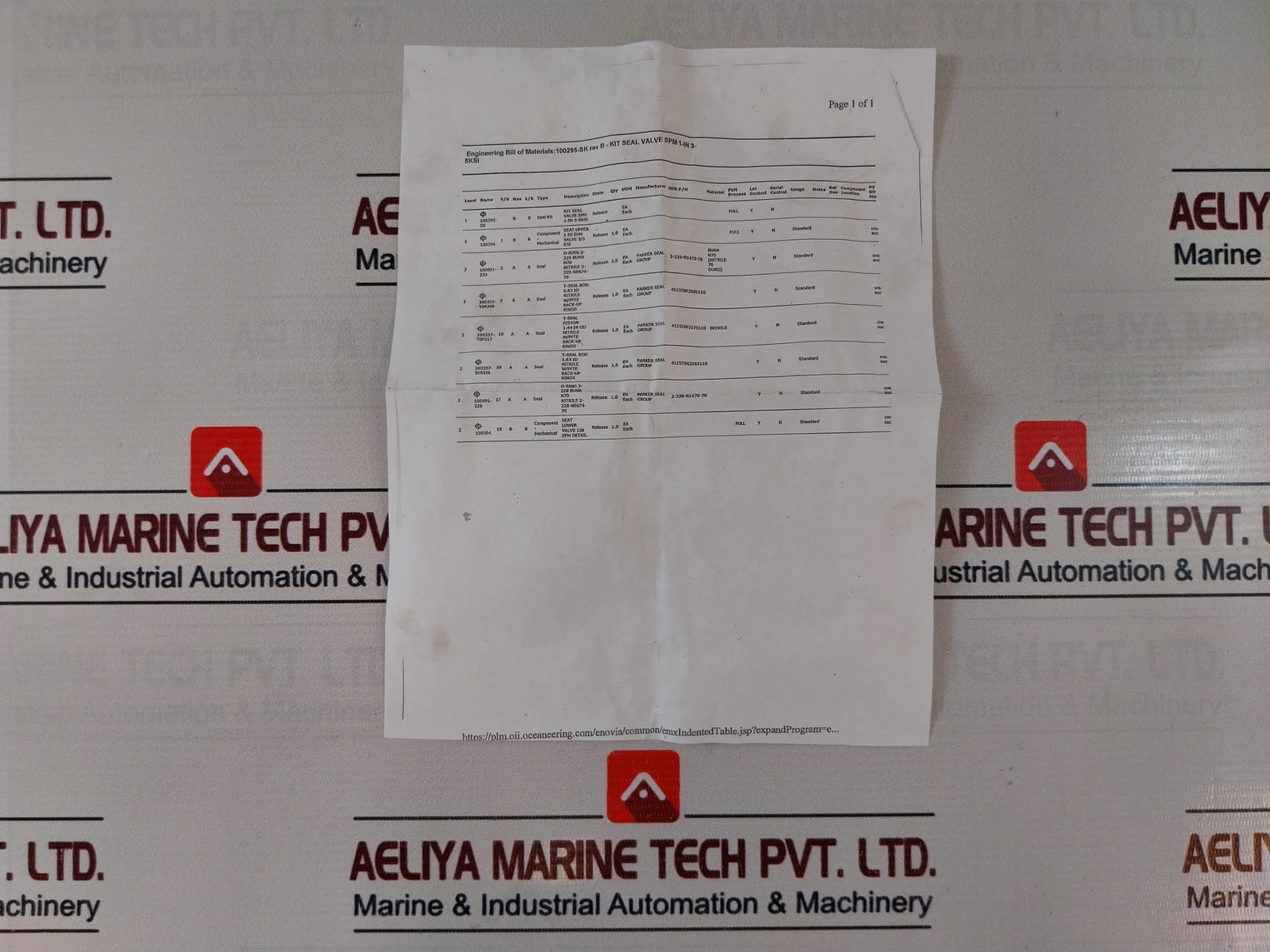 Oceaneering 100295-sk Valve Seal Kit