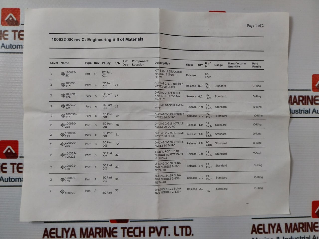 Oceaneering 100622-sk Seal Stat-o 0.5-in 316 Ss Nitrile 600 Series Kit