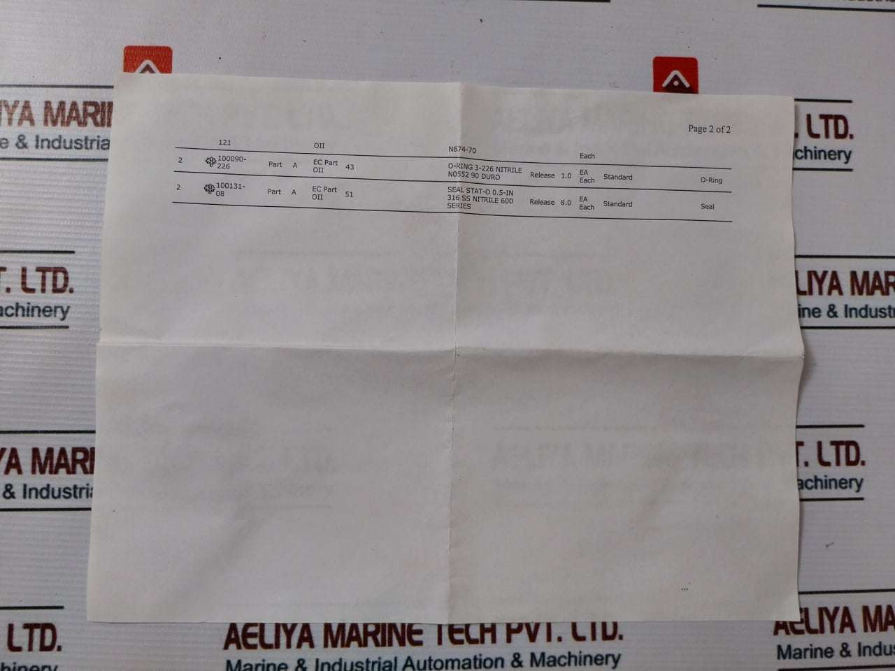 Oceaneering 100622-sk Seal Stat-o 0.5-in 316 Ss Nitrile 600 Series Kit