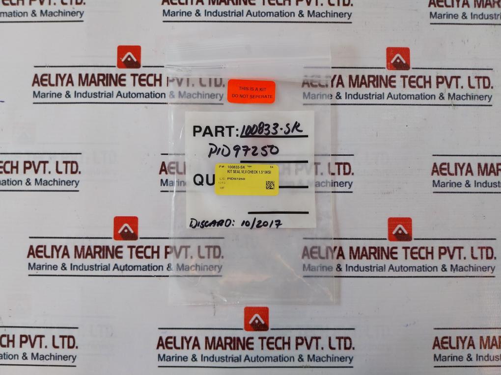 Oceaneering 100833-rk Valve Check Repair Kit Rev: A