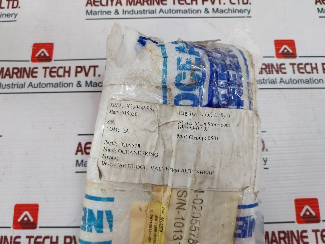 Oceaneering 0205578 Cartridge Spm Valve Autoshear Rev.Aa