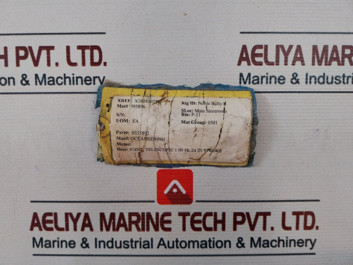 Oceaneering 0333892 1 In 5K 24 In Stroke Telescopic Joint 0333881-ab