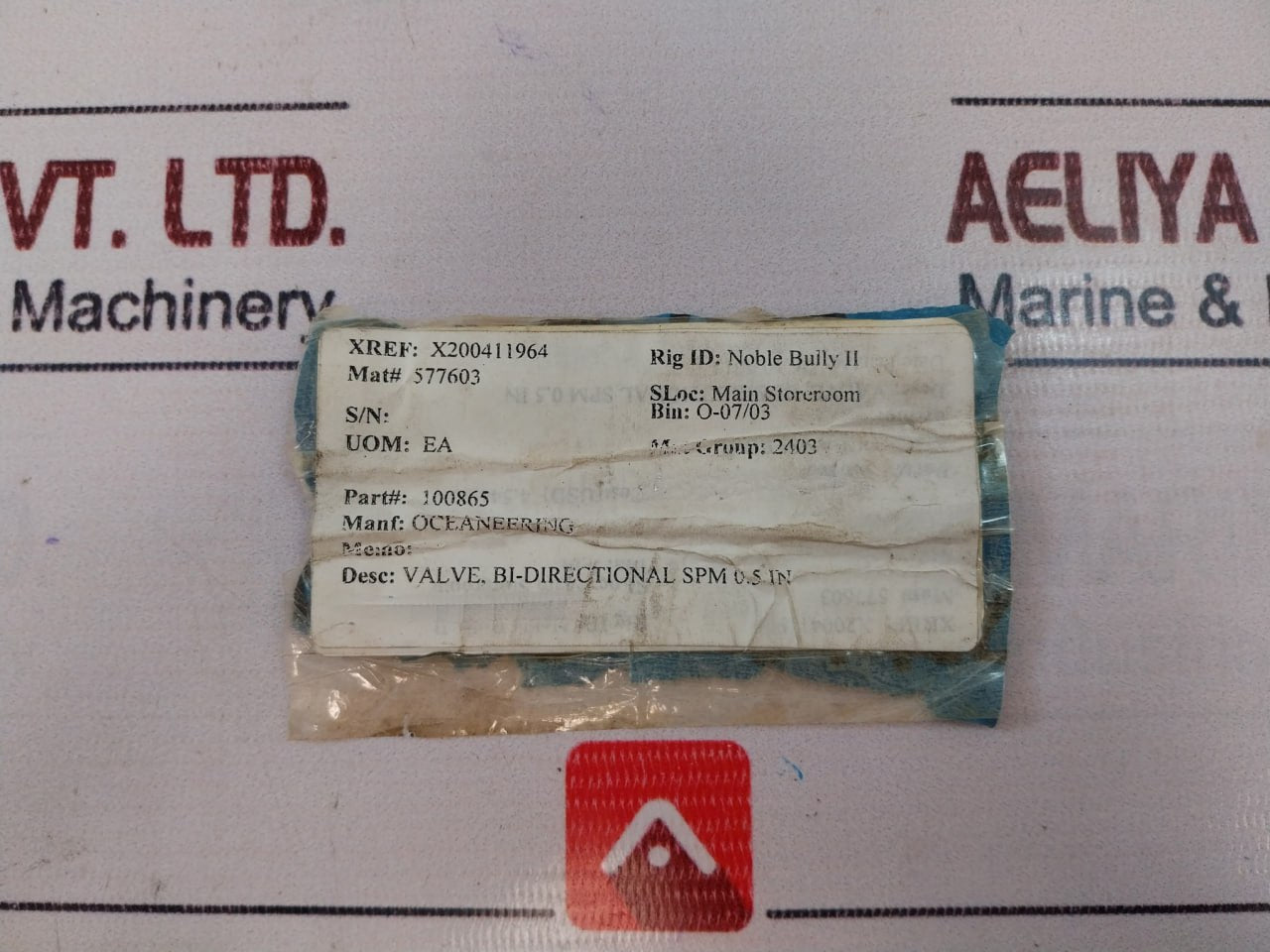 Oceaneering 100750-b Bi-directional Valve Spm 0.5 In 100865