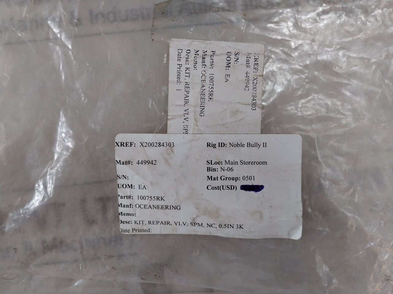 Oceaneering 100755Rk Repair Kit