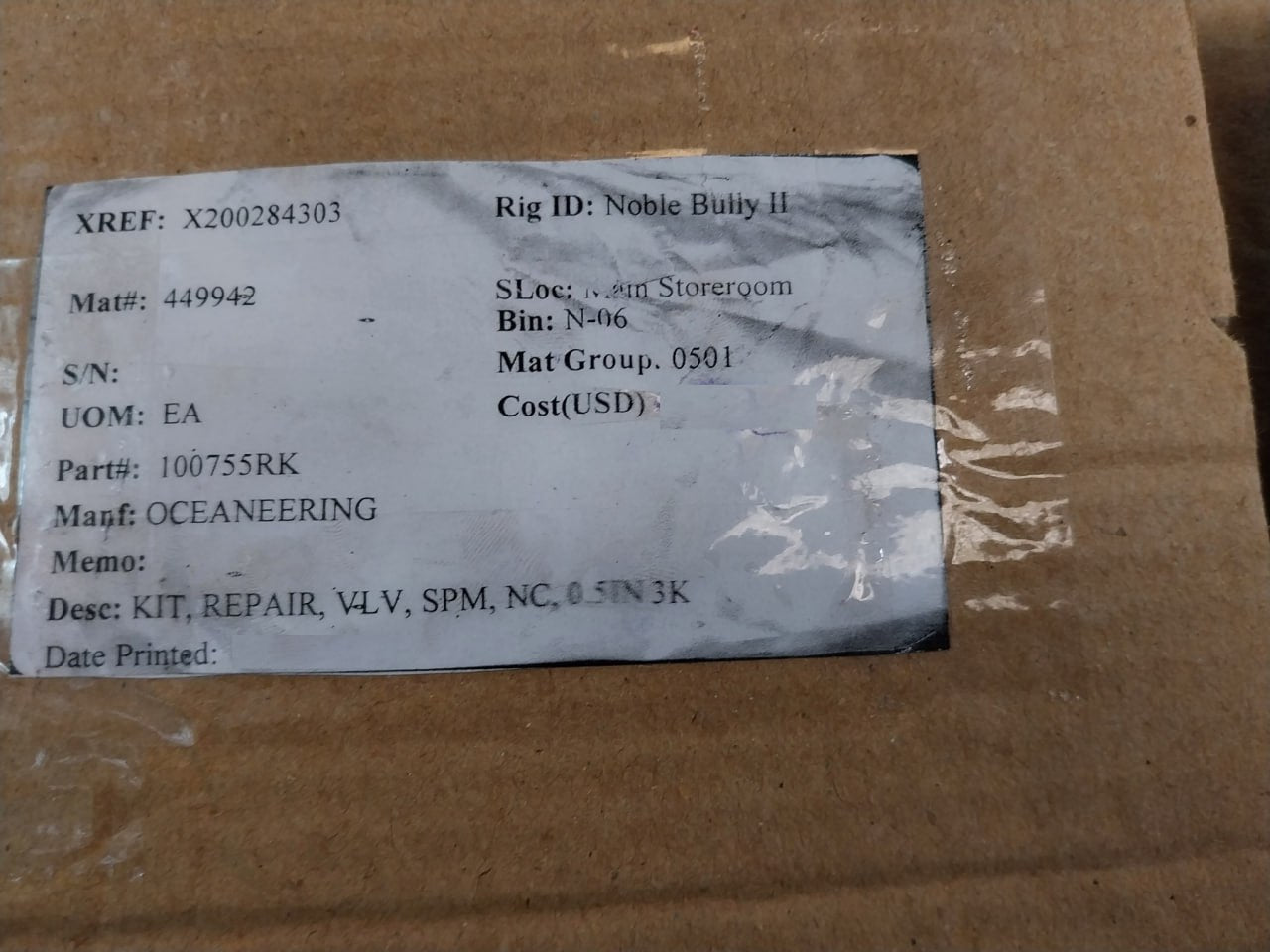 Oceaneering 100755Rk 0.5 Inch Spm Repair Valve Kit 100741