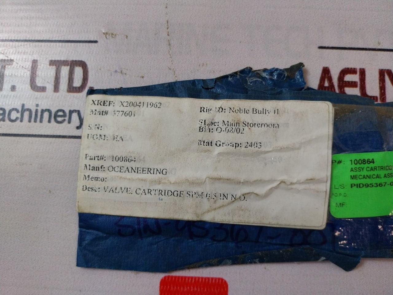 Oceaneering 100864 Cartridge Valve Rev-c