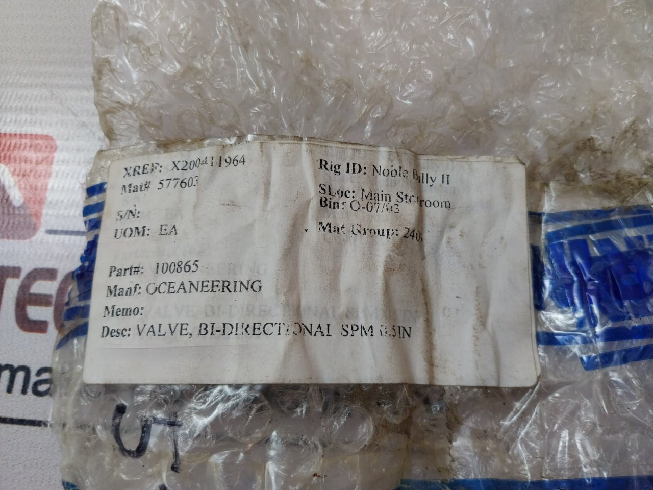 Oceaneering 100865 Bi-directional Valve