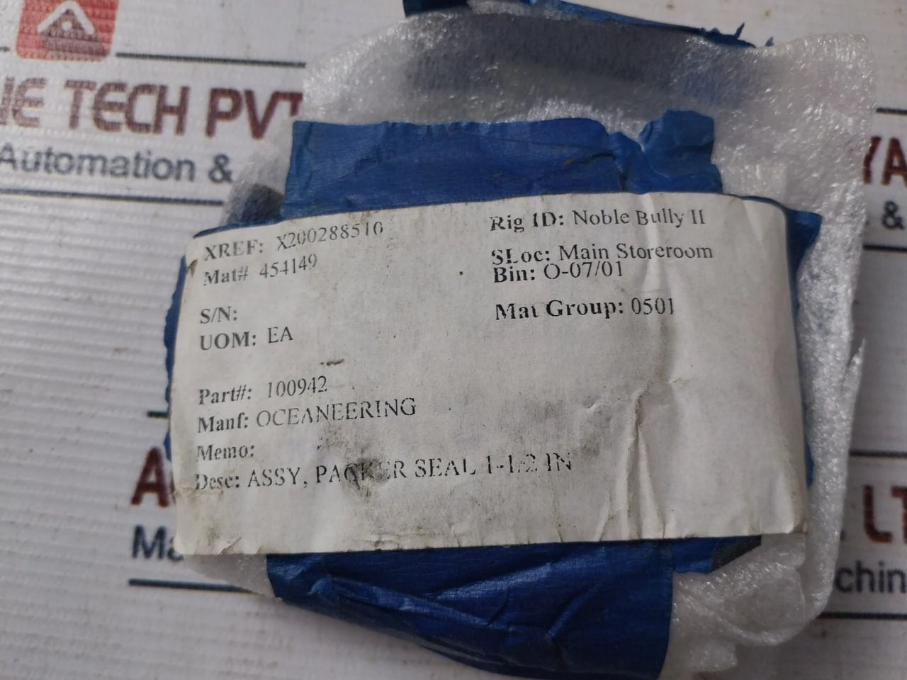 Oceaneering 100942 Packer Seal