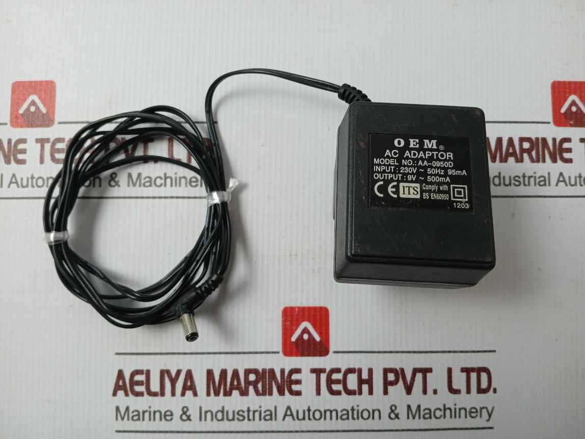 Oem Aa-0950D Ac Adapter 9V 500Ma Power Supply