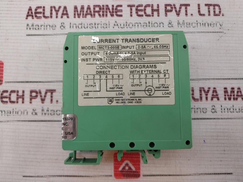 Ohio Semitronics Mct5-005E Current Transducer 115V 0-5A~, 48-65Hz