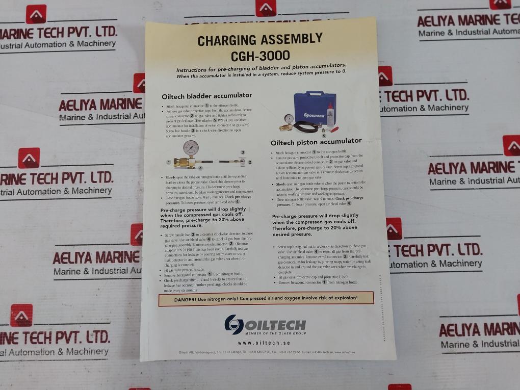 Oiltech Cgh-3000 Gas Charging Assembly 0-250 Bar 0-25 Mpa (Product Incomplete)