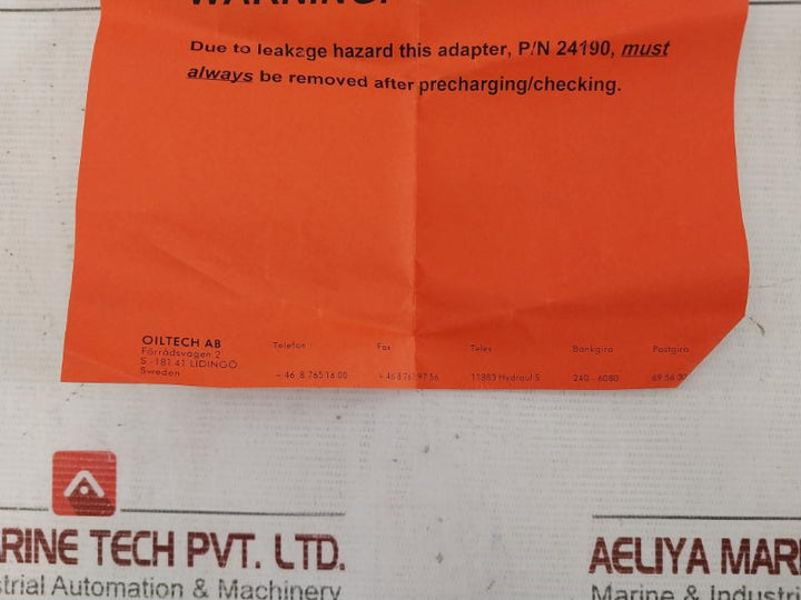 Oiltech Cgh-3000 Hydraulic Accumulator Charging / Test Set 0-25 Mpa 79874-815