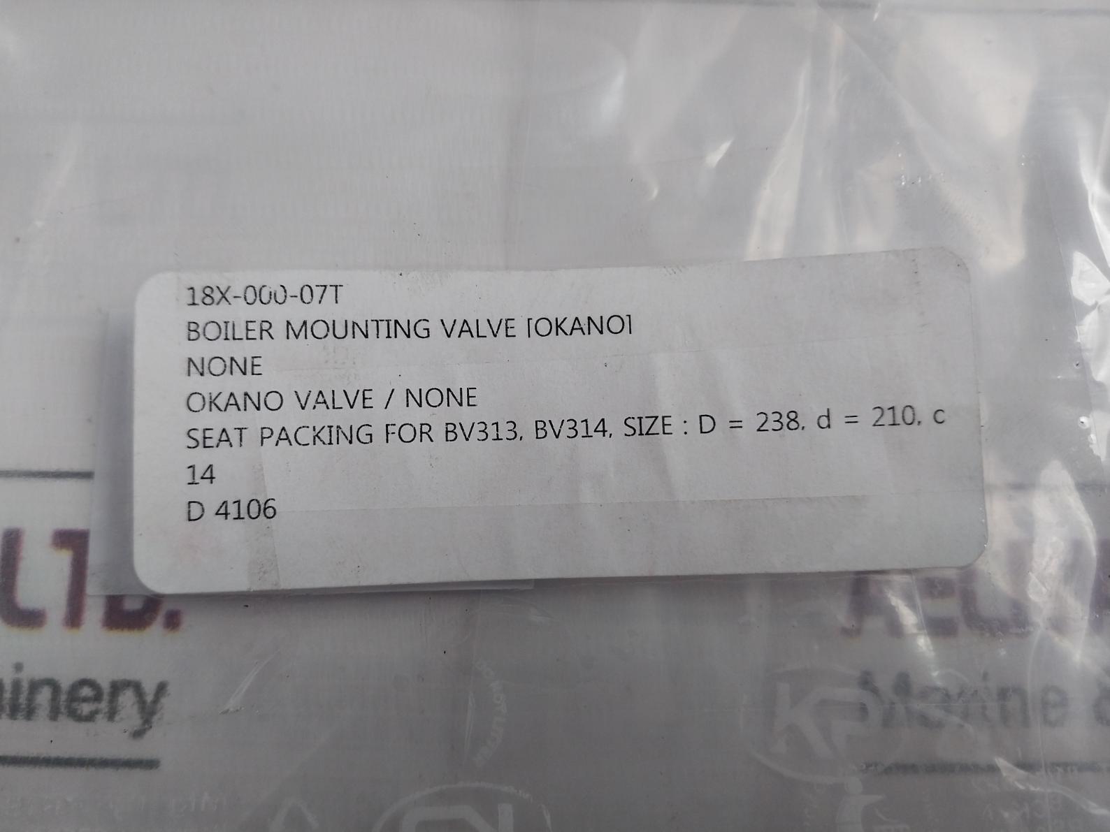 Okano 14 Seat Packing For Bv313, Bv314 Boiler Mounting Valve