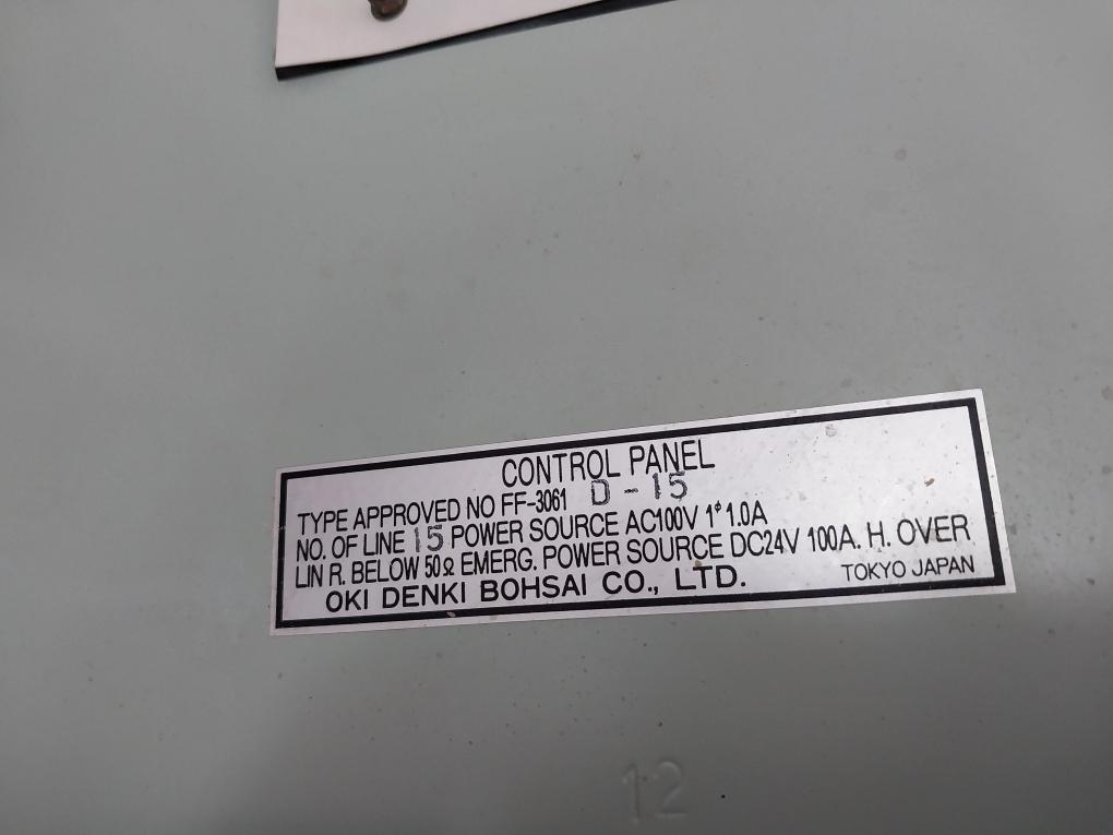 Oki Denki Bohsai Ff-3061 Fire Alarm Control Panel 270-2202A 24V 100Ah