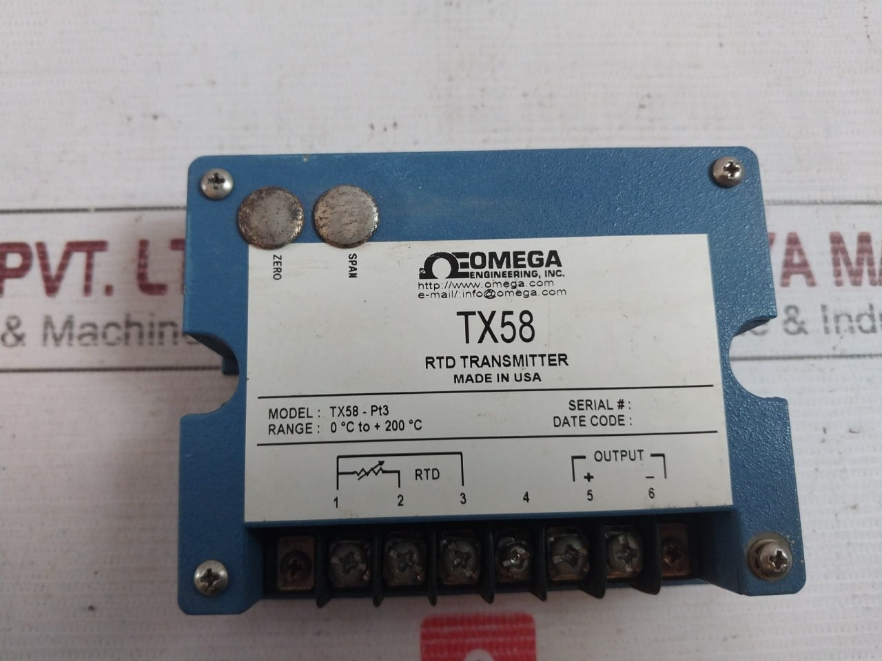 Omega Engineering Tx58 Rtd Transmitter 0˚C To +200˚C