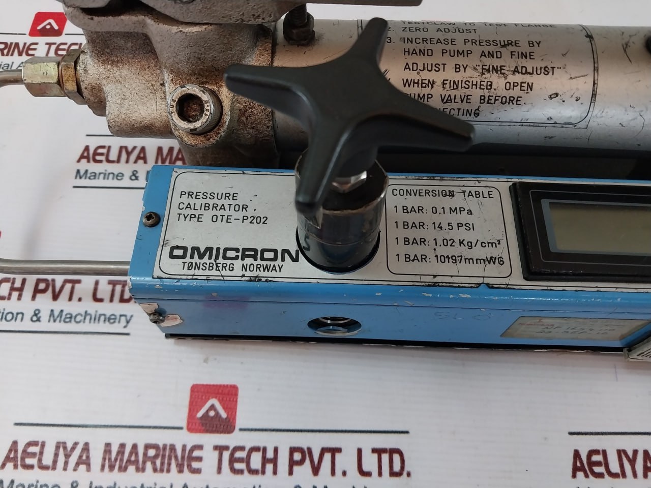 Omicron Ote-p202 Pressure Calibrator 0.1Mpa 14.5 Psi 1.02 Kg/Cm2
