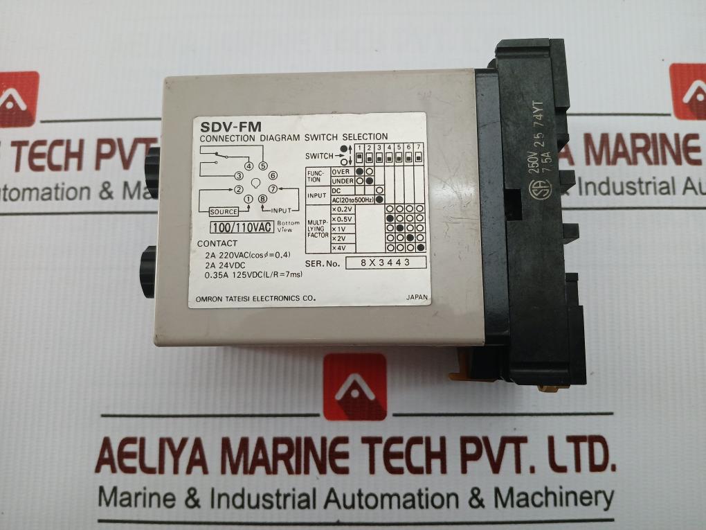 Omron 2A 24Vdc Voltage Sensor Relay Module Sdv-fm6