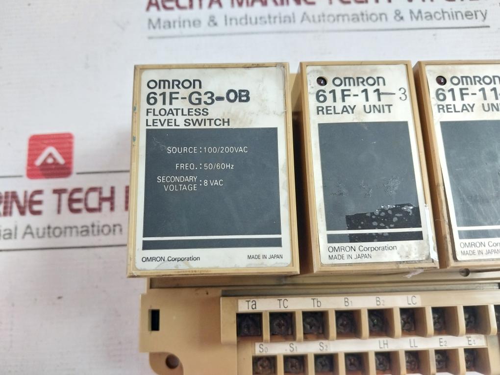 Omron 61F-g3-0B Floatless Level Switch With Relay Unit 61F-11-3 100/200Vac 8Vac