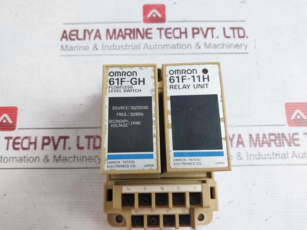 Omron 61F-gh Floatless Level Switch Relay Unit 61F-11H 100/200Vac 50/60Hz 24Vac