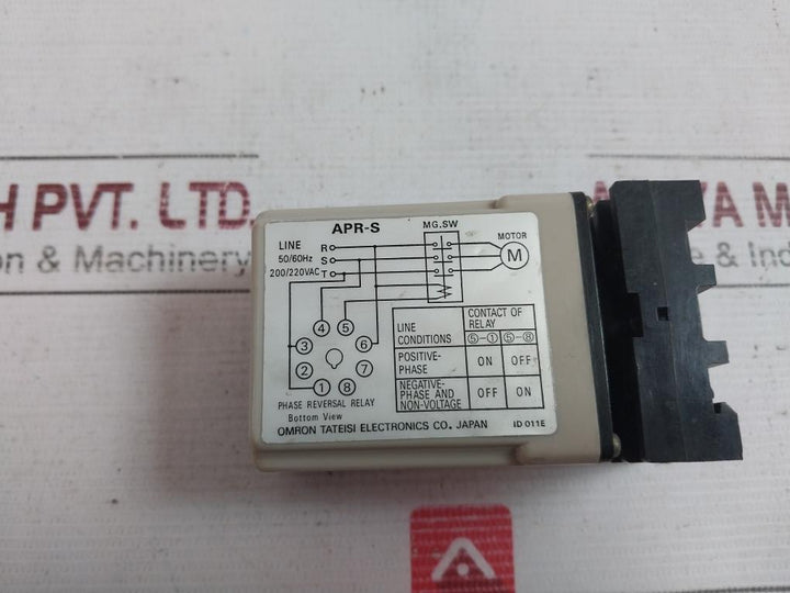 Omron Apr-s Phase Reversal Relay 200/220Vac 50/60Hz Id 011E, Pf083N