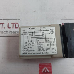 Omron Apr-s Phase Reversal Relay 200/220Vac 50/60Hz Id 011E, Pf083N