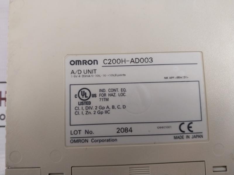 Omron C200H-ad003 A/D Unit 1-5V 4-20Ma/0-10V 04401001