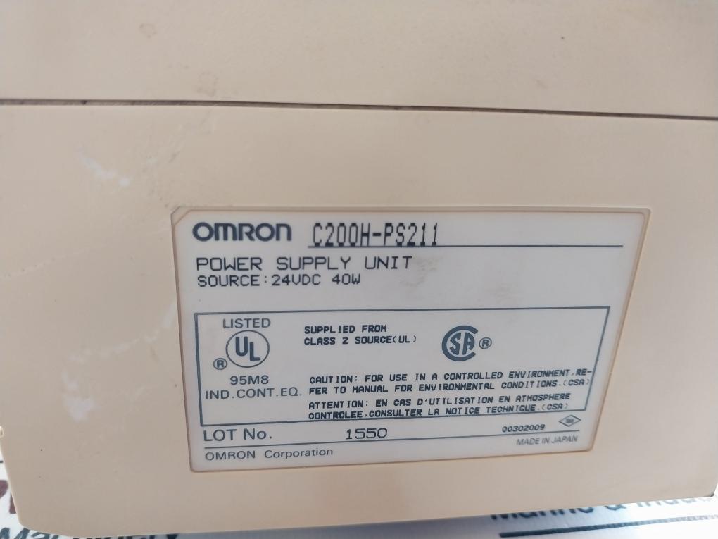 Omron C200H-ps211 Power Supply Unit C200H, 24Vdc 40W