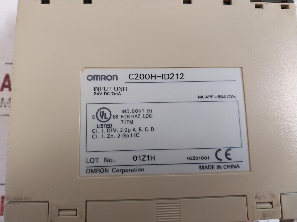 Omron C200h-id212 Input Unit 24v Dc 7ma 05201001 94v-0 0938188-5b