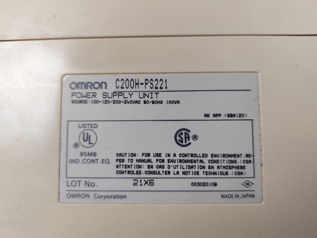 Omron C200h-ps221 Power Supply Unit And Output Unit C200h-0c225 Module Rack