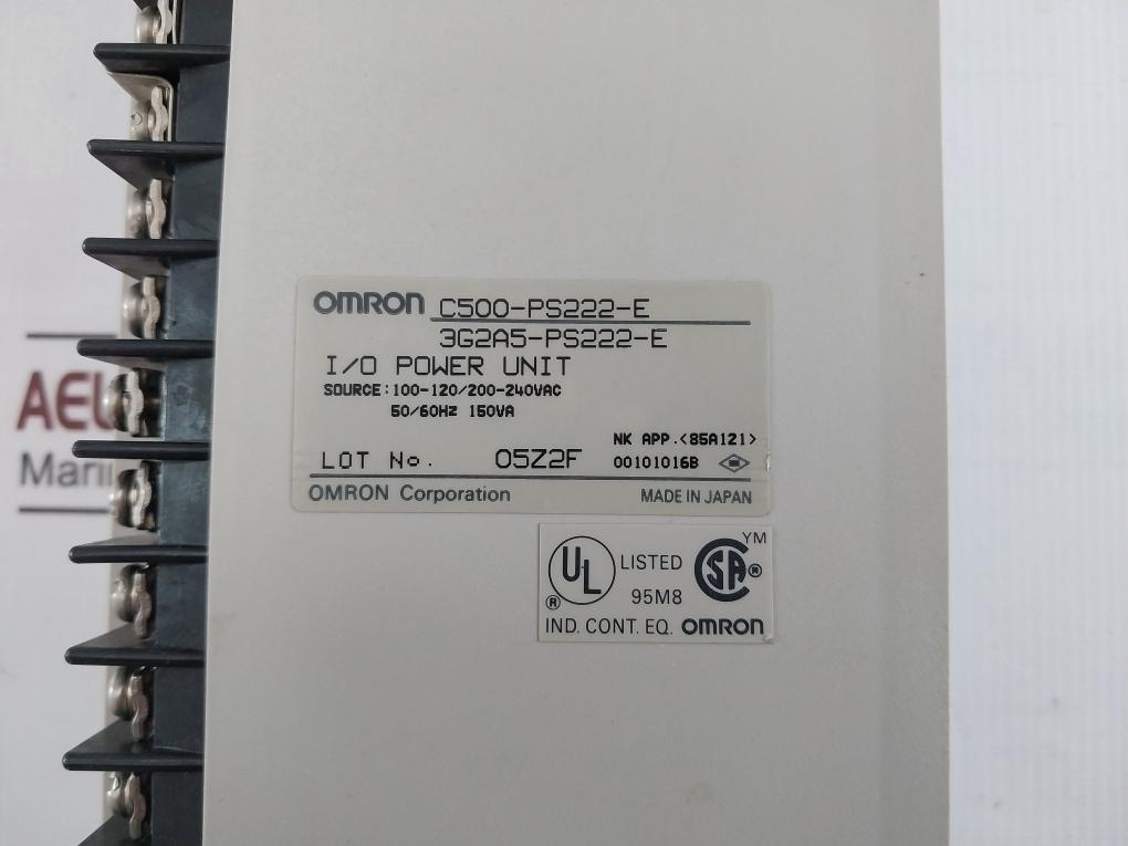 Omron C500-ps222-e I/O Power Unit 3G2A5-ps222-e 100-120/200-240Vac 50/60Hz 150Va
