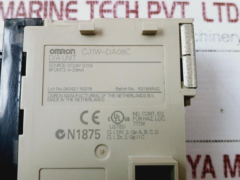 Omron Cj1W-da08C 8 Point Digital Analog Output Unit Dc24V 0.17A