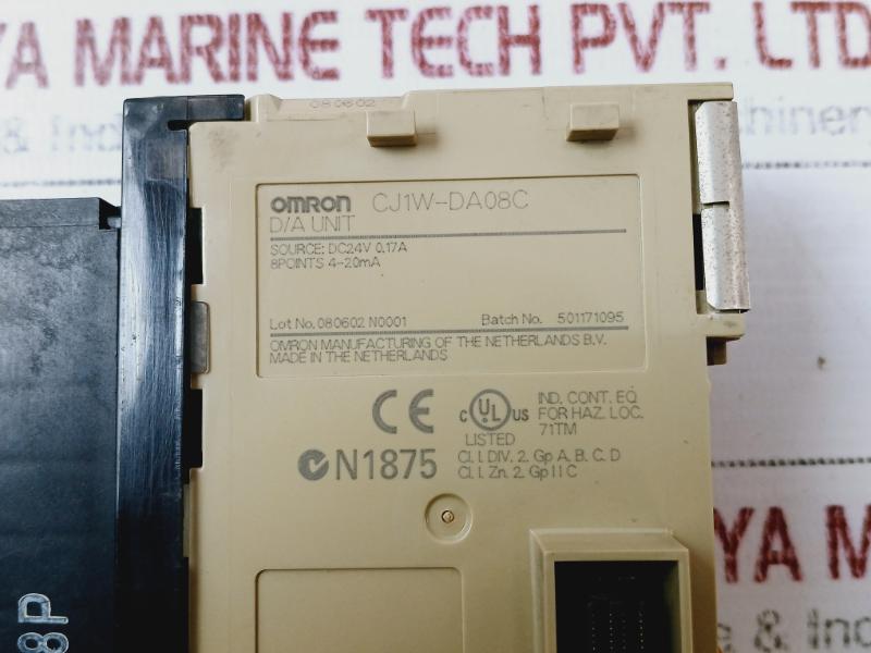Omron Cj1W-da08C Digital Output Unit Dc24V 0.17A 8 Points 4-20Ma