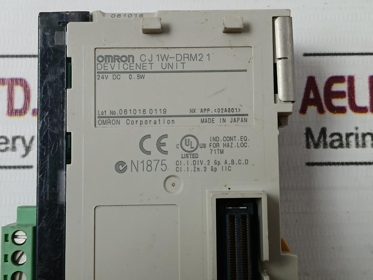 Omron Cj1W-drm21 Devicenet Unit 24V Dc 0.5W