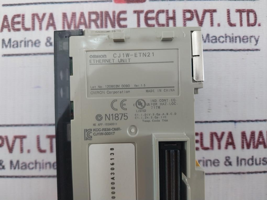 Omron Cj1W-etn21 Cj-series Ethernet Unit 100Base-tx And 10 Base-t Ver. 1.5