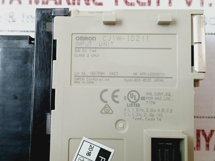Omron Cj1W-id211 Digital Input Unit 24Vdc 7Ma Class 2