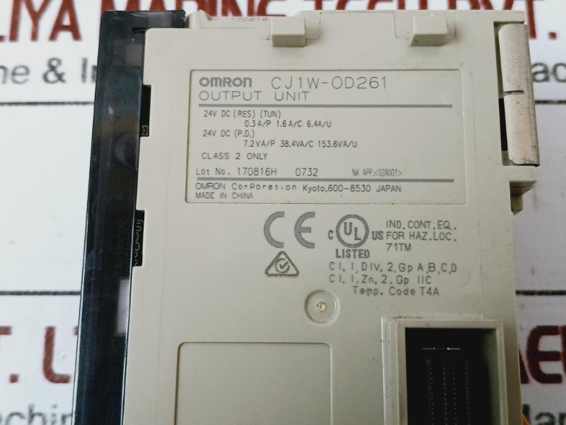 Omron Cj1W-od261 Digital Output Unit Class 2 7.2Va/P 38.4Va/C 153.6Va/U