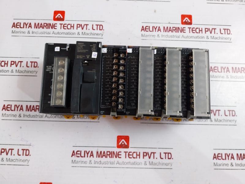 Omron Cj1W-pa202(Power Supply Unit), Cj2M-cpu11(Cpu Unit), Cj1W-id211(Input Unit), Cj1W-oc211(Output Unit) Module Rack